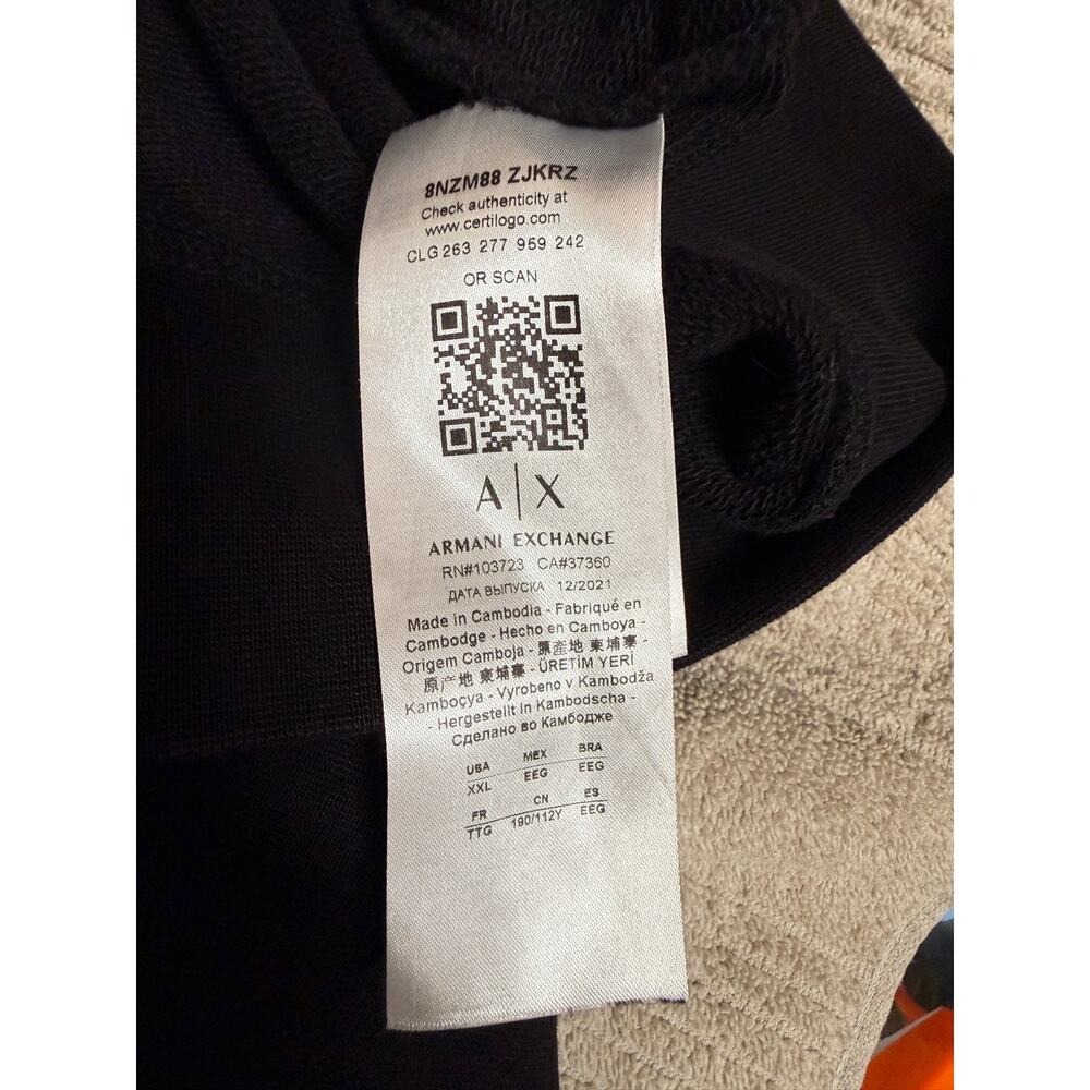 Armani Exchange Milano/New York black crew neck sweatshirt Size XXL - Picture 4 of 5